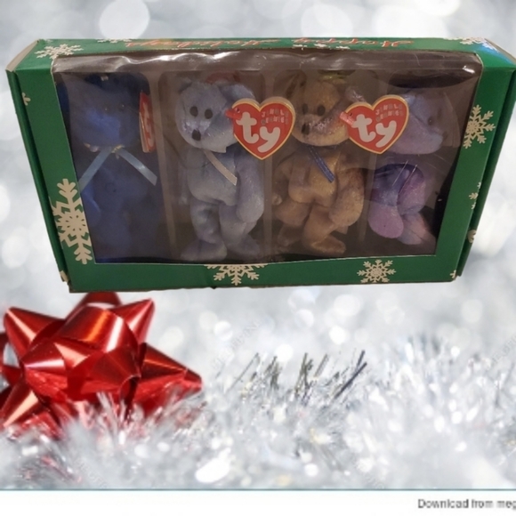 𝅺ty Jingle Beanie Babies - Set of 4 Clubby Bears - Picture 1 of 3